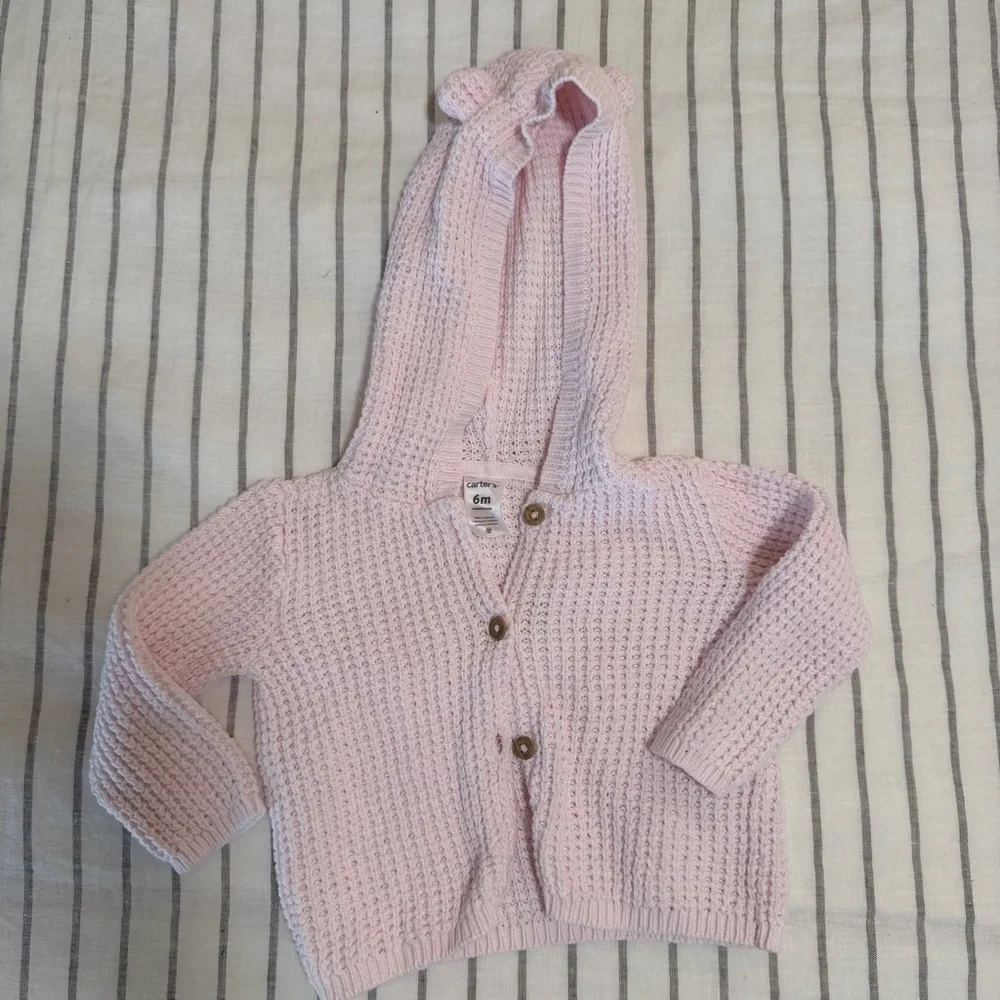 GAP Baby White Knit Hoodie and Pants Set‎